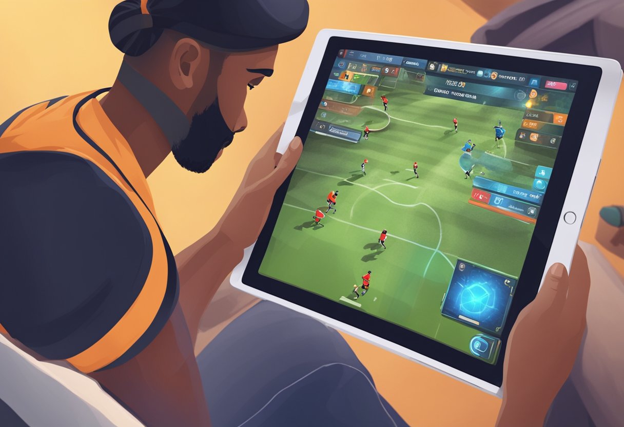 Players engage in multiplayer games on iPad, with intense focus and excitement. The screen displays various game options and vibrant graphics